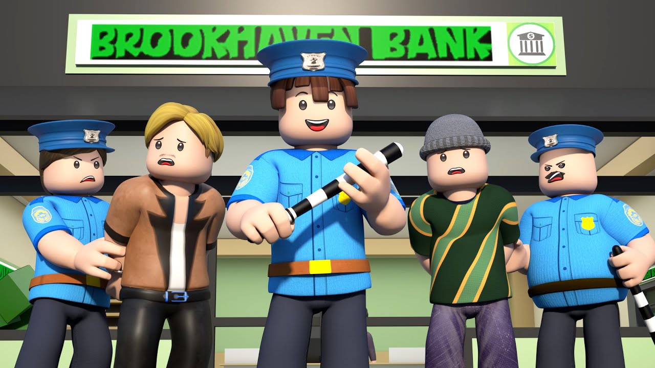 ROBLOX Brookhaven 🏡RP: Police Chase Bank Robbers | Roblox Animation ...