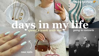 SPEND A WEEK WITH ME🫧| Prepping for Paris, getting my nails done + going to concerts & jewelry haul!