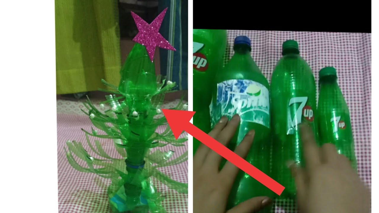 How to make Christmas Tree with plastic bottles.Easy DIY to reuse of ...