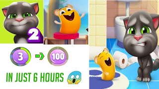 LEVEL 1 TO 100 IN JUST 6 HOURS?😱😱 | My talking tom 2 gameplay | Watch till the end 🥺 screenshot 5