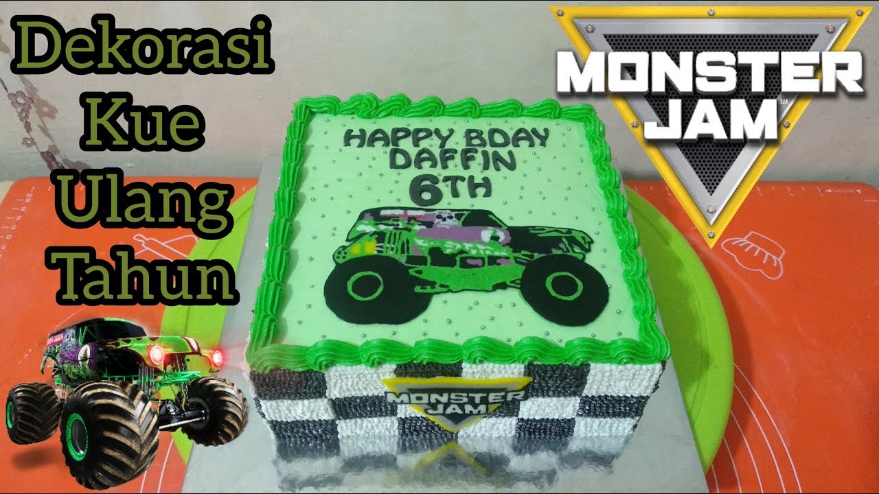 Menghias Kue  Ulang  Tahun  Anak Laki laki MONSTER JAM 