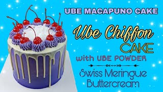 UBE MACAPUNO CAKE | using ube powder | taglish w/english sub | (034)