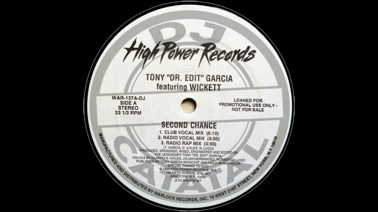 1993 LP Tony Dr. Edit Garcia featuring Wickett Second Chance I Want You    ⬇Download na Descrição⬇
