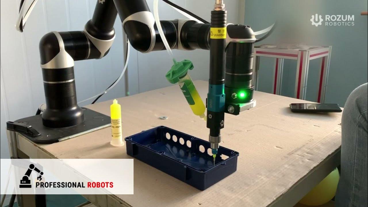 Professional Robots com Automated Sealant Application by the Gluing