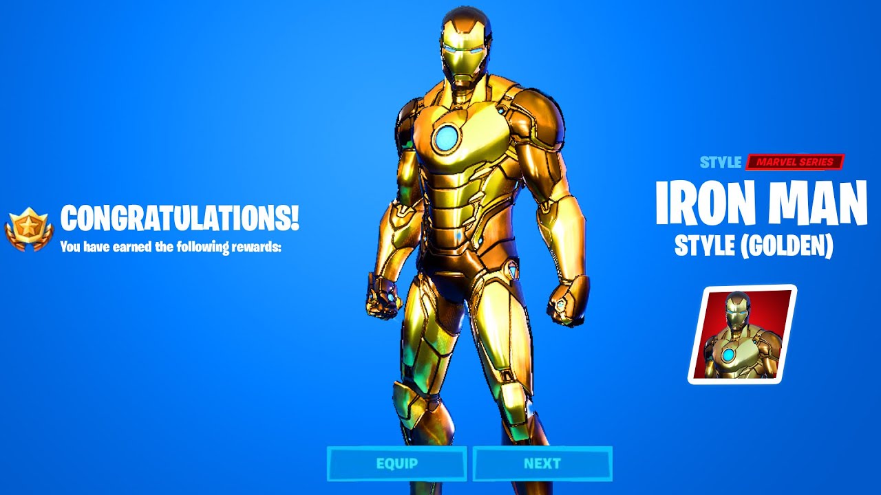 HOW TO GET GOLDEN IRON MAN STYLE IN FORTNITE  SHOWCASE GOLD IRON MAN