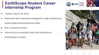Opportunities for Students in the Earth Sciences