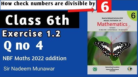 Class 6 Exercise 1.2  Q no 4 NBF Maths  Ex 1.2 federal  board New Book 2022  Sir Nadeem Munawar