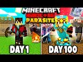 I Survived 100 Days in a Parasite Apocalypse in Minecraft... Here's What Happened