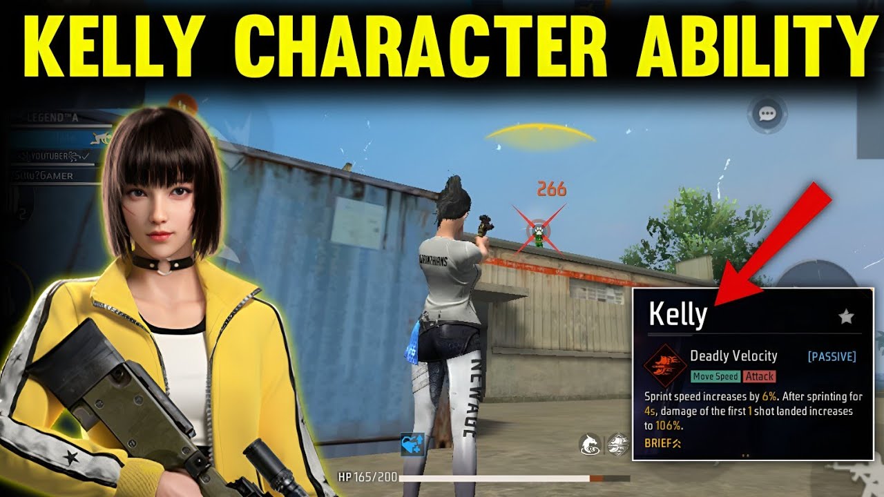 Kelly Character Ability 2026 | Free Fire Kelly Character Ability | Kelly Ability Free Fire 