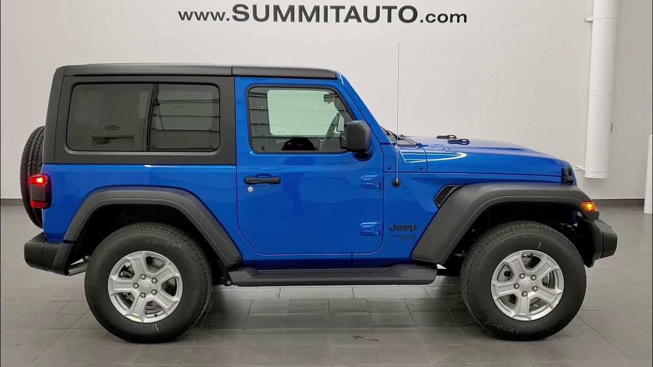 2021 JEEP WRANGLER TWO DOOR SPORT 25S AUTO IN HYDRO BLUE METALLIC WALK  AROUND REVIEW SOLD! SUMMIT - YouTube