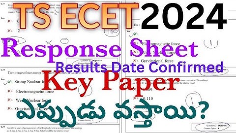 Ts Ecet 2024 Key Paper, response sheet & results release date