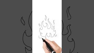 رسم شعلة نار بطريقة سهلة وخطوات بسيطة