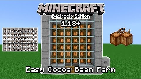 EASY 1.18+ Cocoa Bean Farm For Minecraft Bedrock (MCPE/Windows10/Xbox/Switch/PS4)