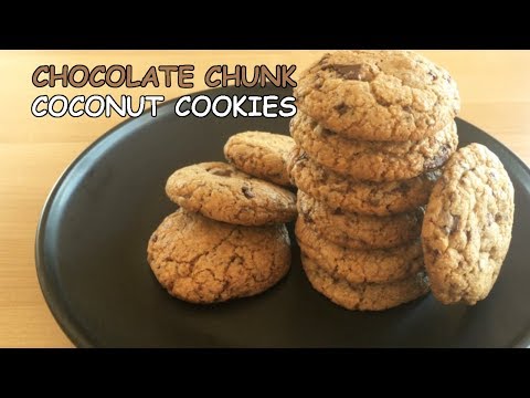Chocolate Chunk Coconut Cookies | Crunchy On The Outside Chewy On The Inside