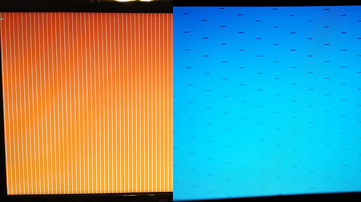 How to fix orange screen with vertical white stripes and blue screen with horizontal lines