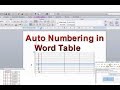 How To Insert Serial Number In Word Table