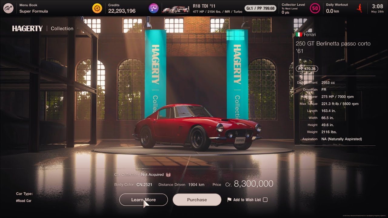 GT7 HAGERTY COLLECTION 1961 Ferrari GT Berlinetta passo corto