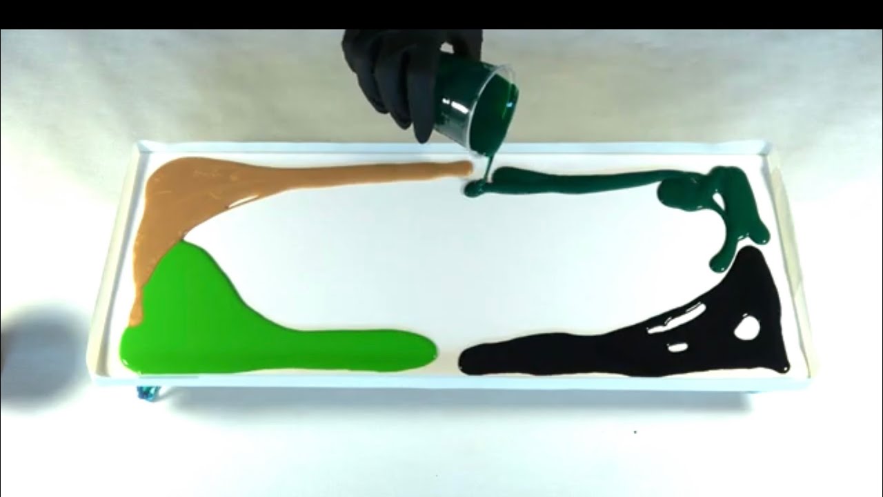 4 Green and 4 Negative Space – Asymmetrical Ring Pour – Acrylic Pouring ...