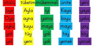 İLK 3 GRUPTAN OLUŞAN KELİMELER HIZLI OKUMA