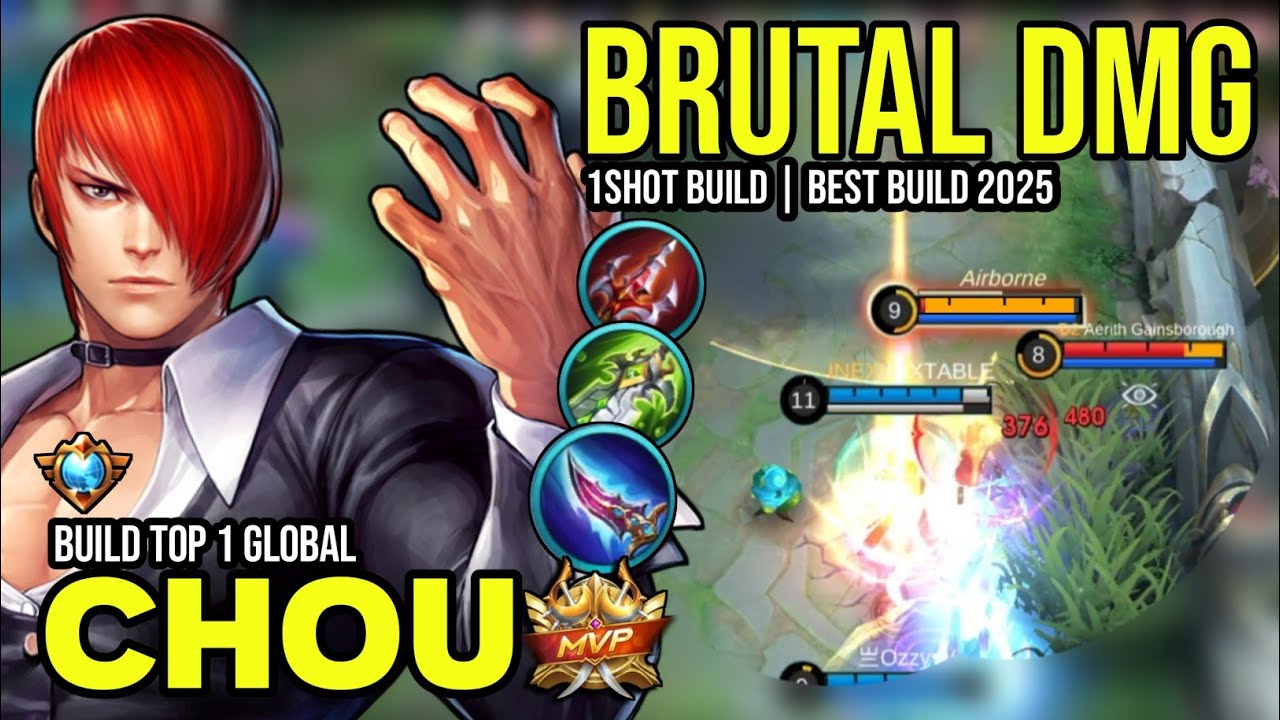 CHOU BEST BUILD 2025 | BUILD TOP 1 GLOBAL CHOU GAMEPLAY | MOBILE ...