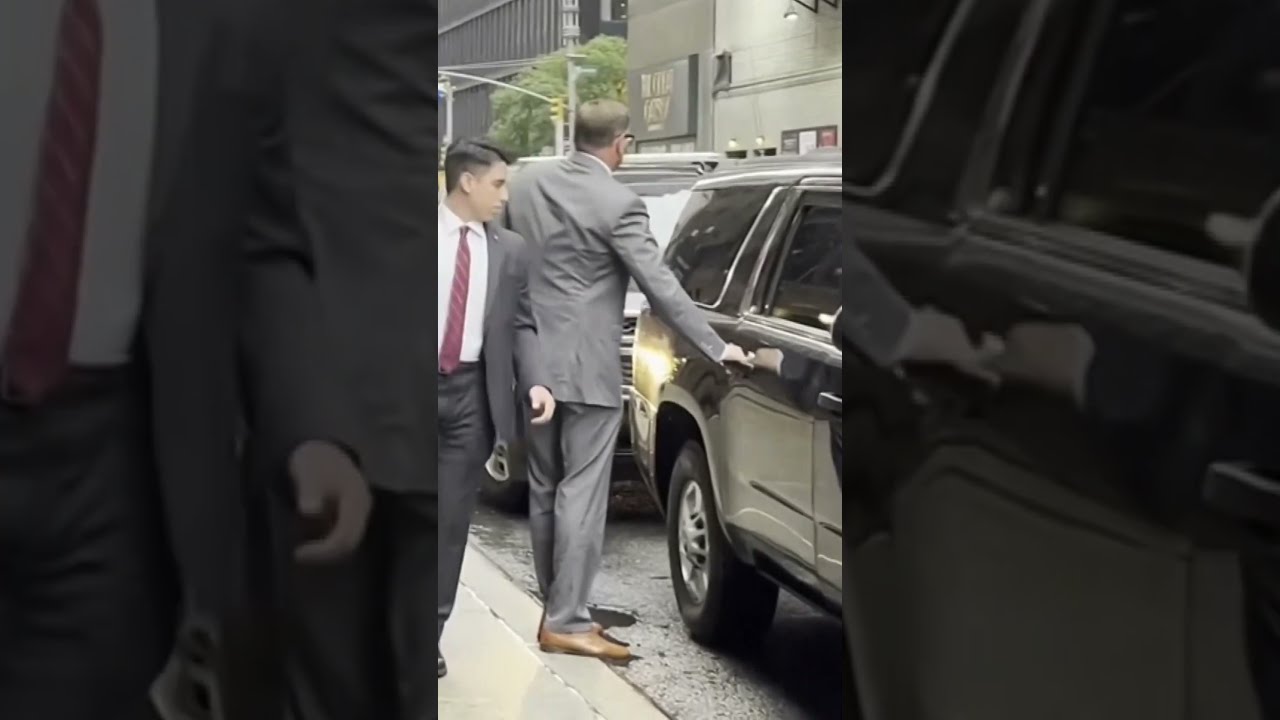 Kamala Harris Arrives For Her Appearance On The Late Show With Stephen Colbert 