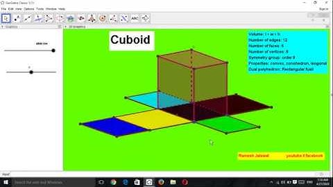 How to Construct  cuboid 3D (net )shape constructions and net view area volume