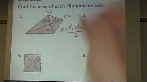 11-2 Area of Trapezoids, Rhombi and Kites Examples 2023