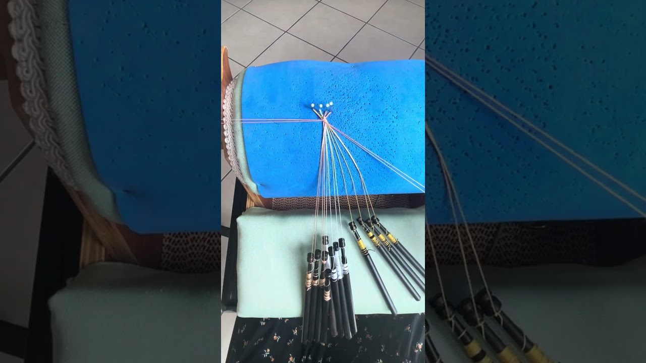 Cruce de ocho pares de trenzas o guipures)