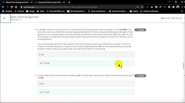 Excel For Business Advanced || Week 1-6 Solution || Coursera