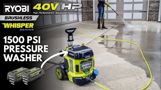 RYOBI 40V HP Brushless Whisper Series 1500 PSI Pressure Washer