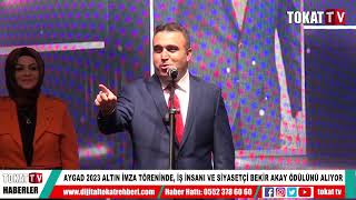 Aygad 2023 Altin İmza Töreni̇ni̇de İş İnsani Ve Si̇yasetçi̇ Beki̇r Akay Ödülünü Aldi