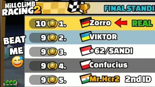 ZORRO HCR2 BEAT ME IN EVENT 😅 PLAYING WITH ZORRO & FEATURE CHALLENGES - Hill Climb Racing 2