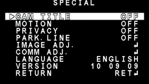 Settings for SC2000 600TVL OSD camera (PZ0420)