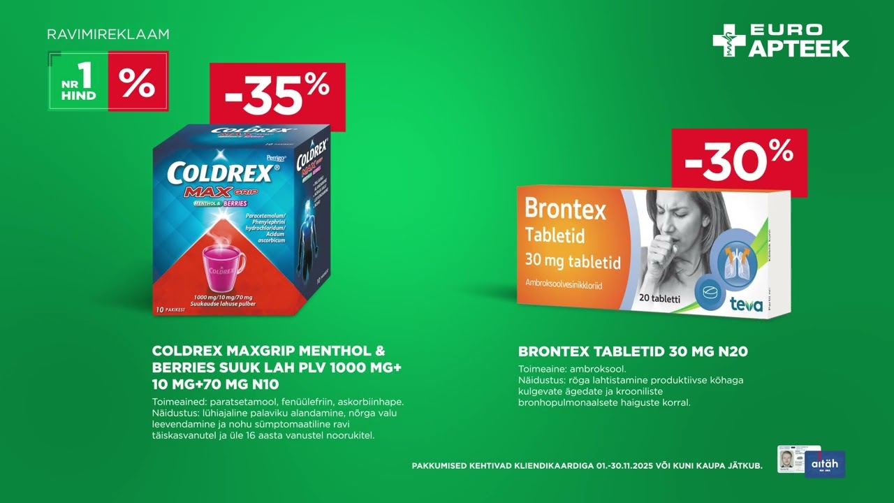 NR1 HIND| Novembri ravimireklaam