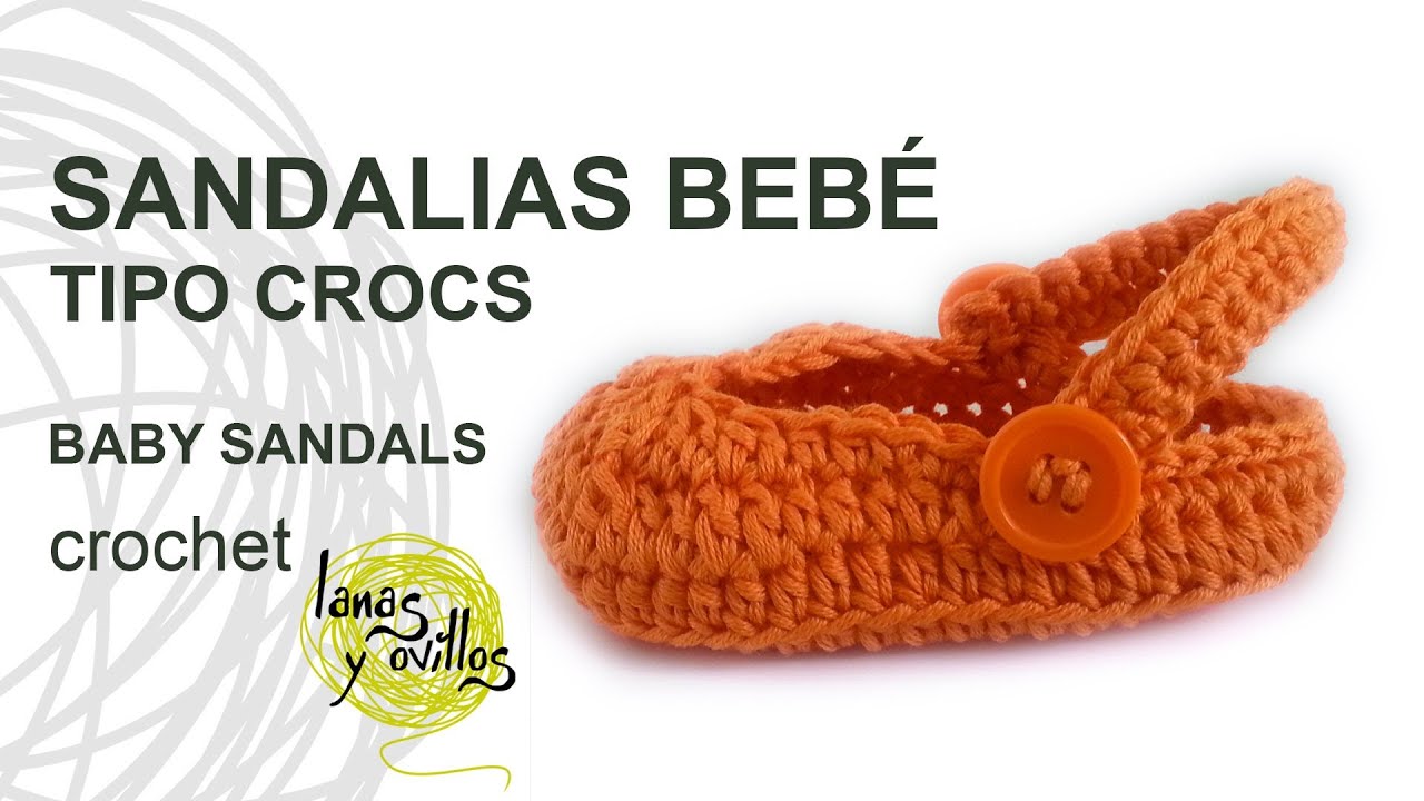Tutorial Sandalias Bebé Crochet Ganchillo Tipo Crocs Baby Sandals (English subtitles) - YouTube