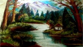 Clases de Dibujo y pintura paisaje con tiza pastel