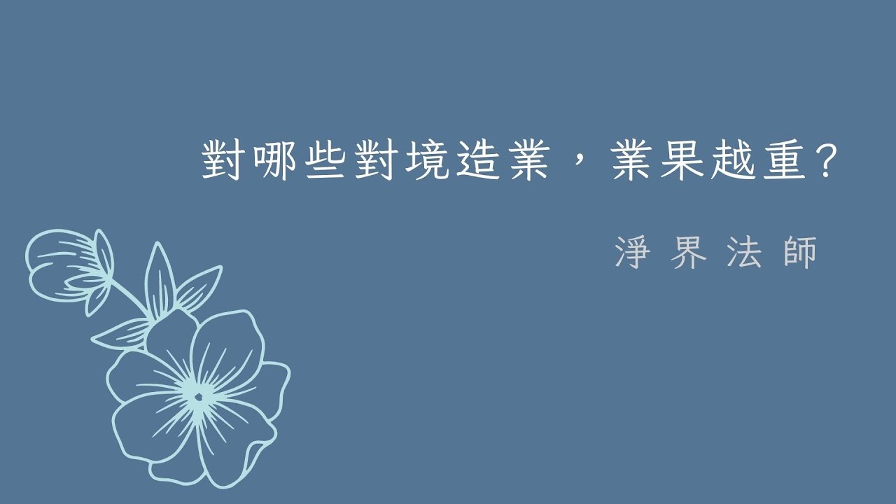 對哪些對境造業，業果越重？ #淨界法師  #正見基礎