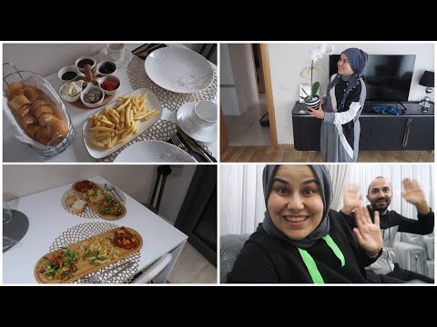 EVİMİZDE İLK KAHVALTI, İLK AKŞAM YEMEĞİ ve İLK VLOG ❤️ SÜRPRİZ BİR ÇİÇEK GELDİ | MARKET ALIŞVERİŞİ