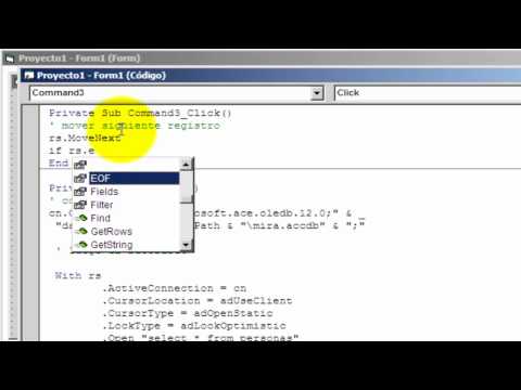 base datos en visual basic 6 con acces 2007  parte 2.mp4