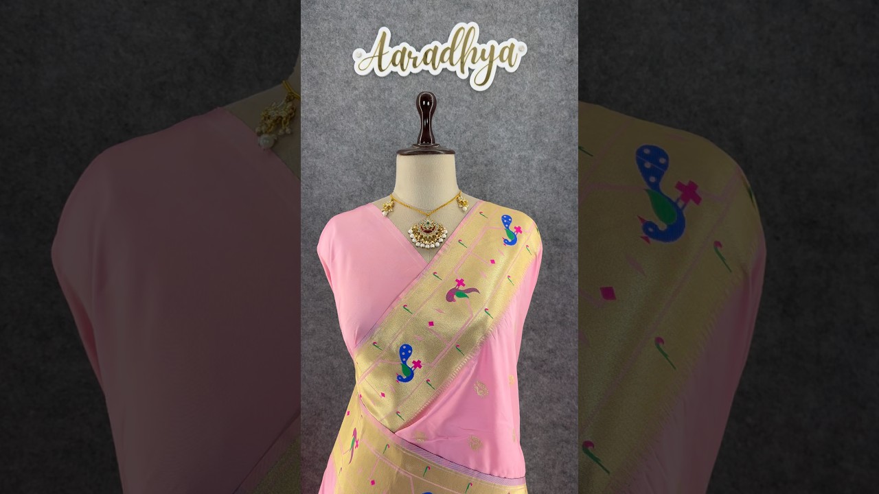 Pure Kanchipuram Paithani Silk Parrot Design Saree