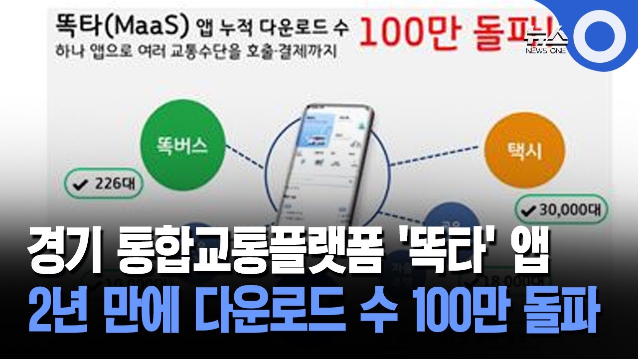 경기 통합교통플랫폼 '똑타' 앱... 2년 만에 다운로드 수 100만 돌파 - YouTube