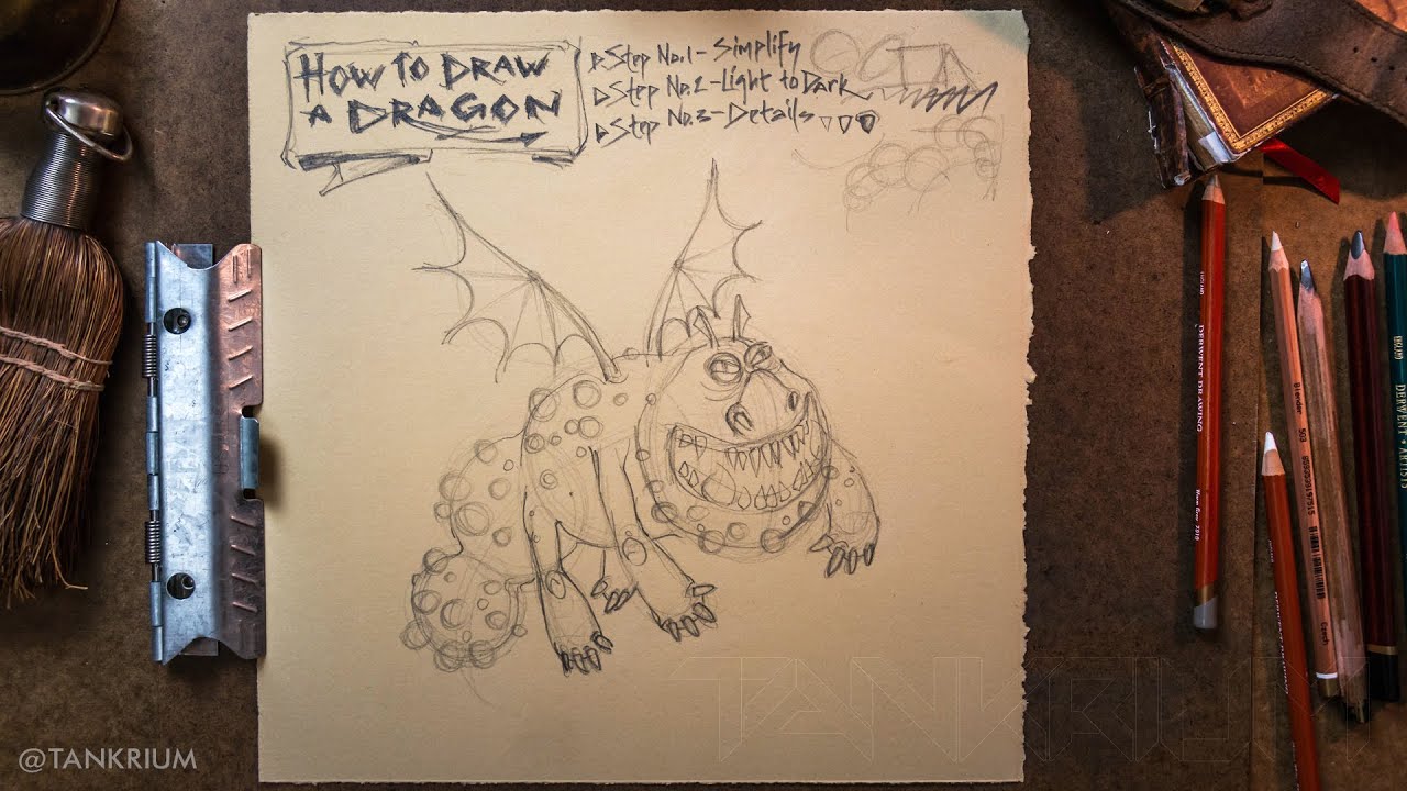 HOW TO DRAW A DRAGON, Meatlug (How To Train Your Dragon) Step by Step