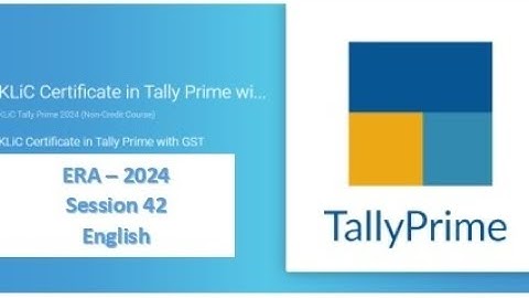 KLiC Tally Prime Era Session 42 Questions English Era Session 42