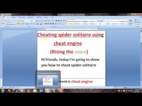 How to cheat spider solitaire windows game.