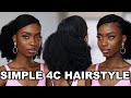 SIMPLE VALENTINE INSPIRED NATURAL HAIRSTYLE ON 4C NATURAL HAIR