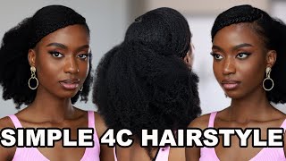 SIMPLE VALENTINE INSPIRED NATURAL HAIRSTYLE ON 4C NATURAL HAIR