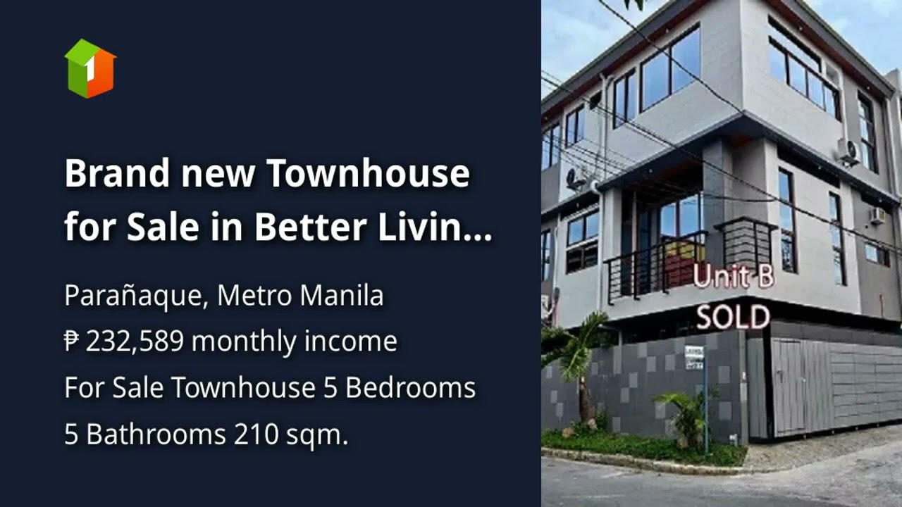 Brand new Townhouse for Sale in Better Living Subd Don Bosco Paranaque City