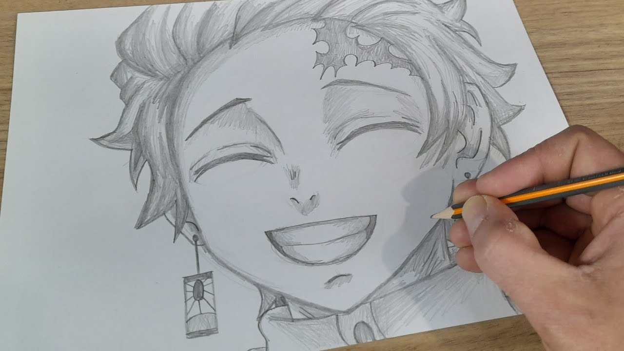 APRENDA COMO DESENHAR UM FANART DO TANJIRO ONI DEMON SLAYER PASSO A PASSO  #1 