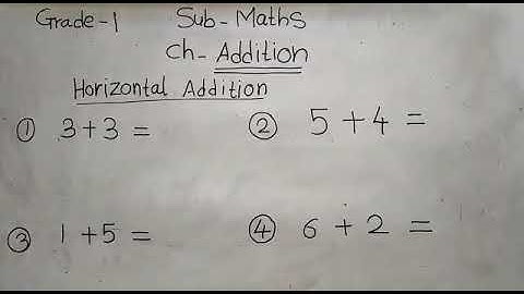 Grade-1|Math| Horizontal Addition |