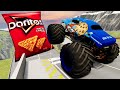 Monster Trucks Jumping Into GIANT Doritos LIVE | BeamNG Drive - Griff&#39;s Garage